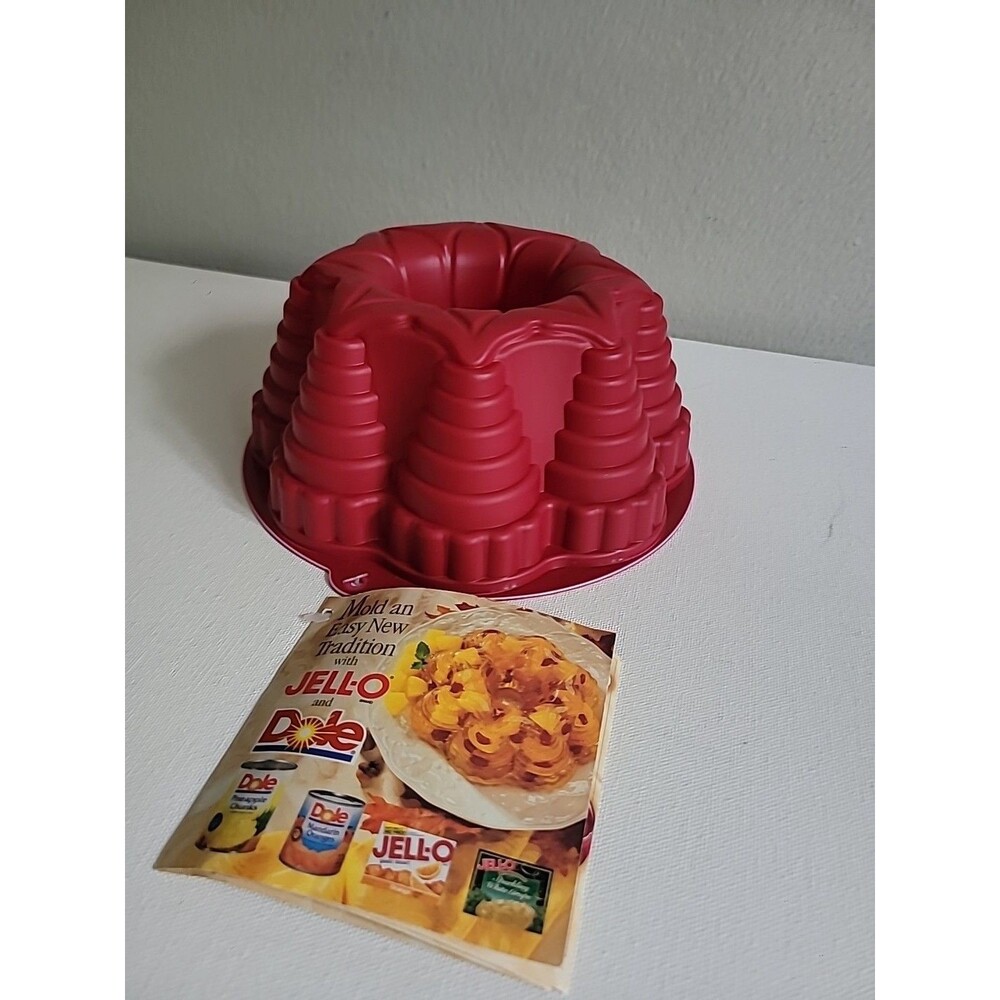 Vintage 1999 Jello Plastic Thanksgiving Holiday Bundt Mold w/ Tags & Recipes
